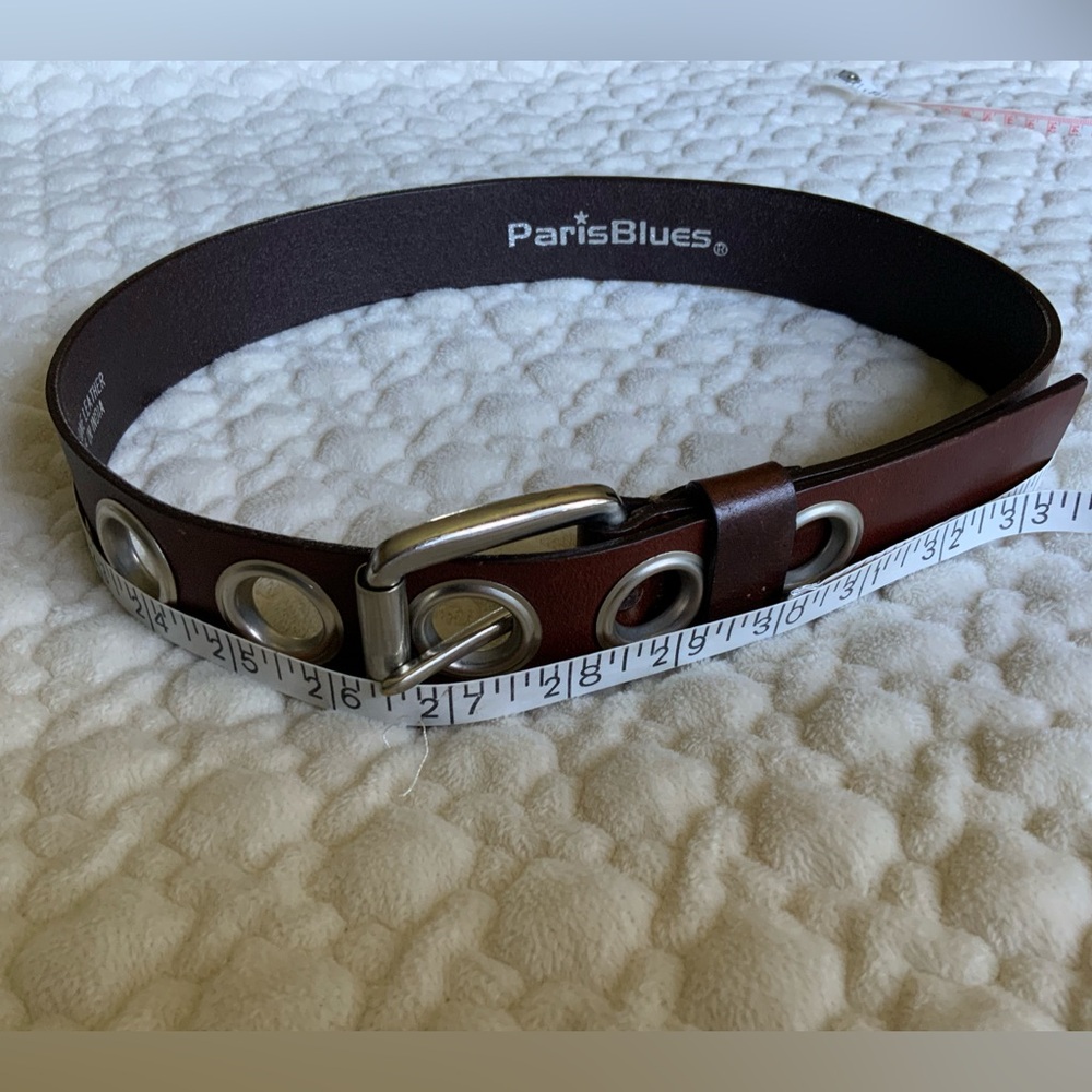 Leather Belt with Large Metal Grommets